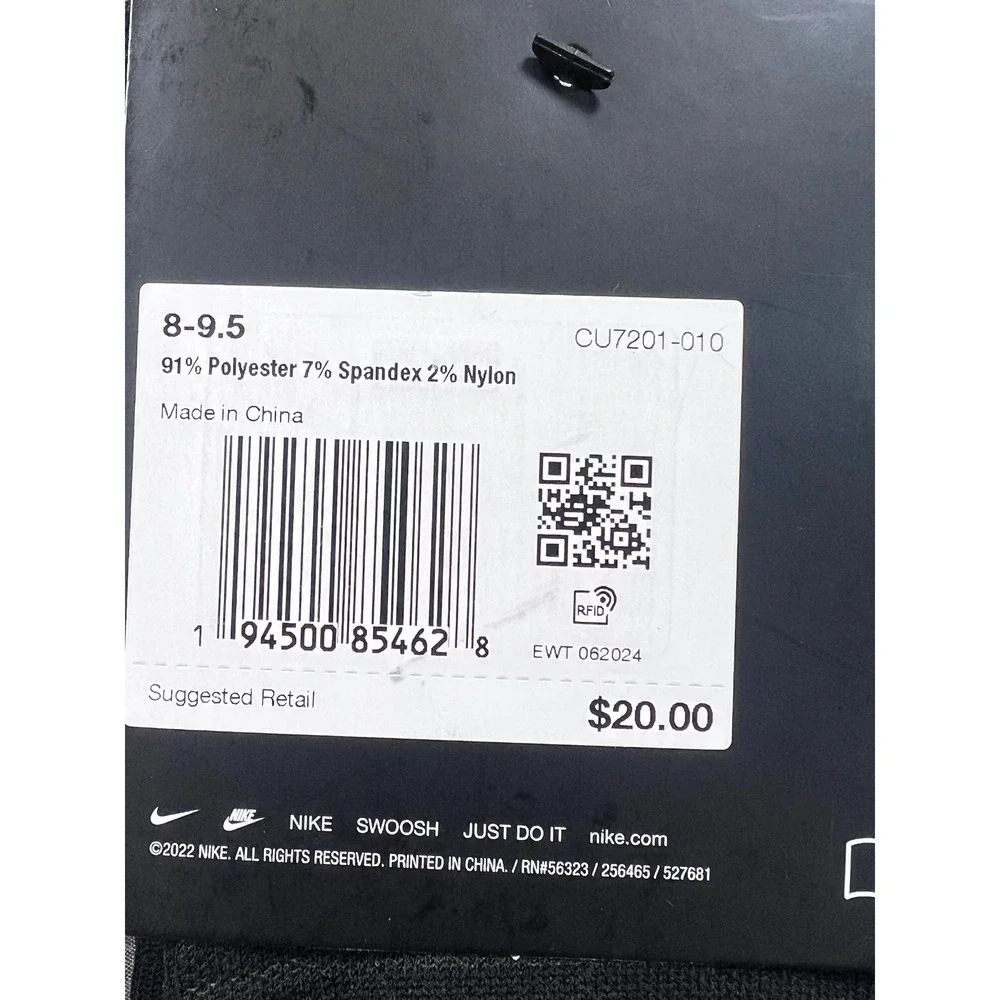 3 Pair Nike Spark Running‎ Socks No Show Cushioned Black Grey M 8-9.5 W 9.5-11